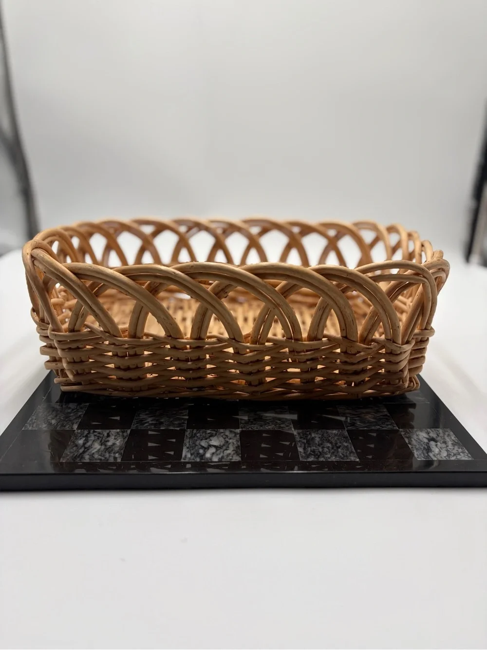Natural Wicker Serving Basket - Beige
